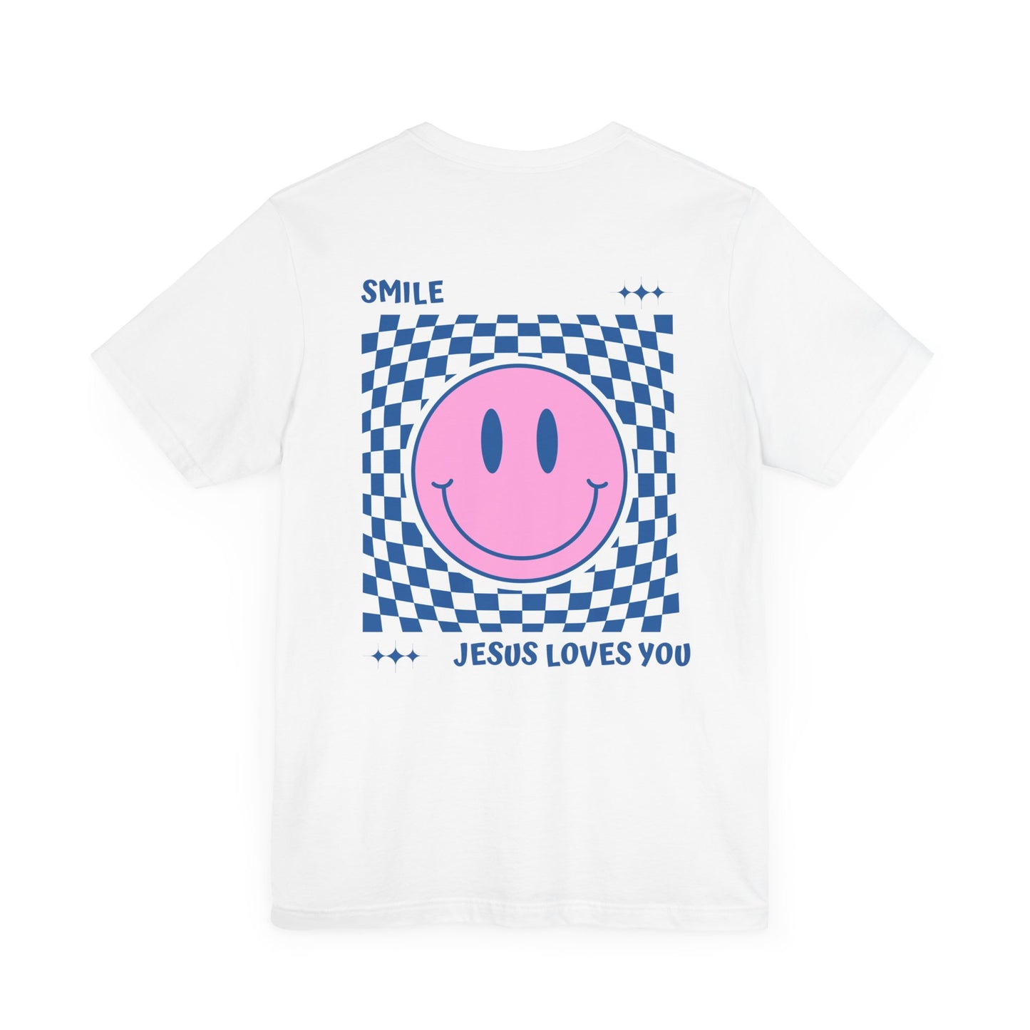 Smiley Jesus Loves You Tee - Unisex Jersey Short Sleeve Shirt, Casual Wear, Faith-Based Gift, Christian Apparel, Positive Message Top