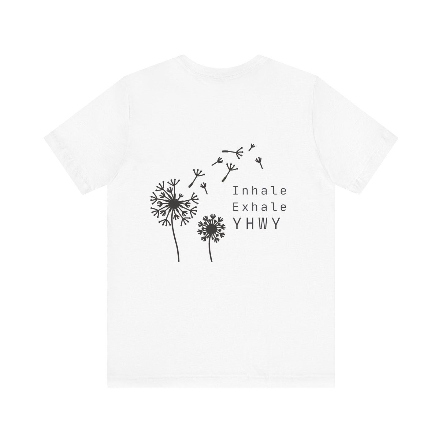 Inhale Exhale Graphic Tee - Unisex White Jersey T-Shirt for Mindfulness and Relaxation