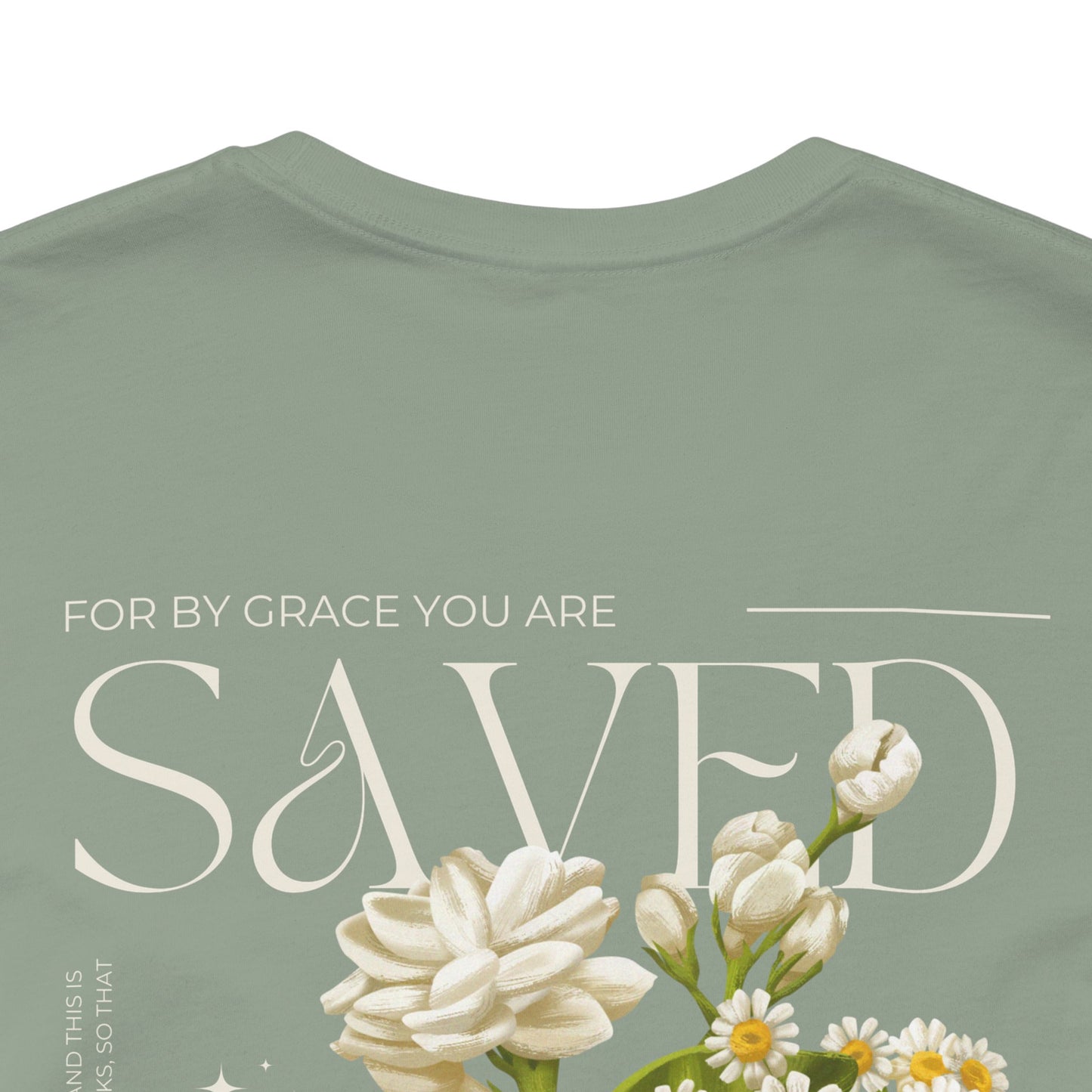 Floral Scripture T-Shirt - 'Saved' Design - Unisex Jersey Tee