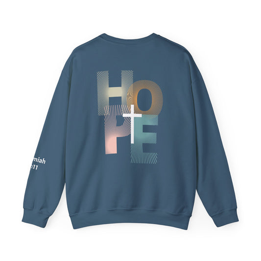 Hope Crewneck Sweatshirt, Unisex Sweatshirt, Inspirational Apparel, Motivational Gift, Casual Fashion, Jeremiah 29:11