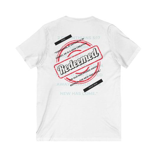 Inspirational V-Neck Tee - '222 Redeem' Design