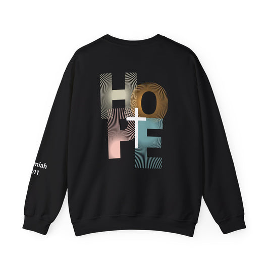Hope Crewneck Sweatshirt, Unisex Sweatshirt, Inspirational Apparel, Motivational Gift, Casual Fashion, Jeremiah 29:11