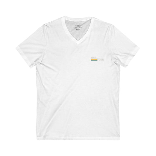 Floral Joy V-Neck Tee - I Choose Joy Design, Unisex Short Sleeve T-Shirt